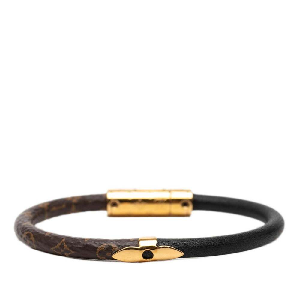 LOUIS VUITTON Black Monogram Leather Charm Bracelet - Picture 3 of 5